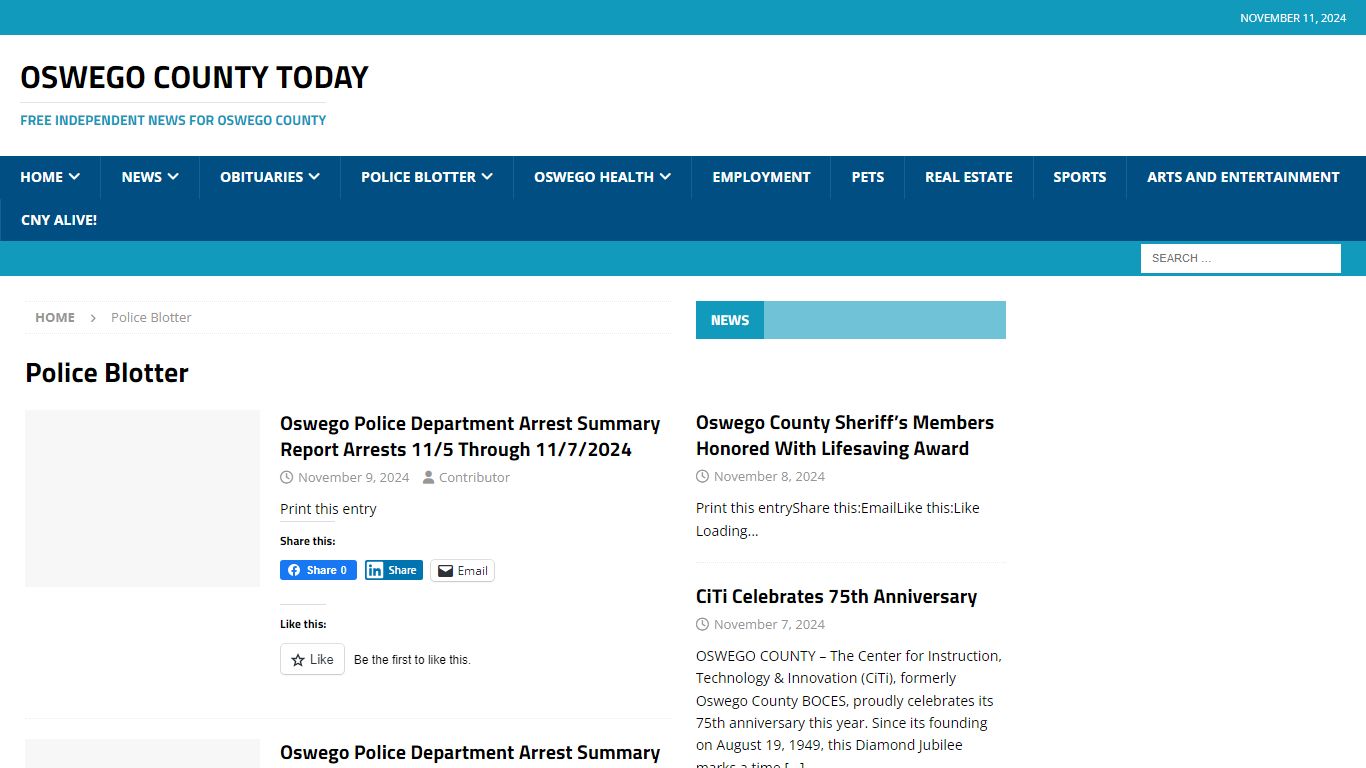 Oswego County TodayPolice BlotterFREE Independent News for Oswego County