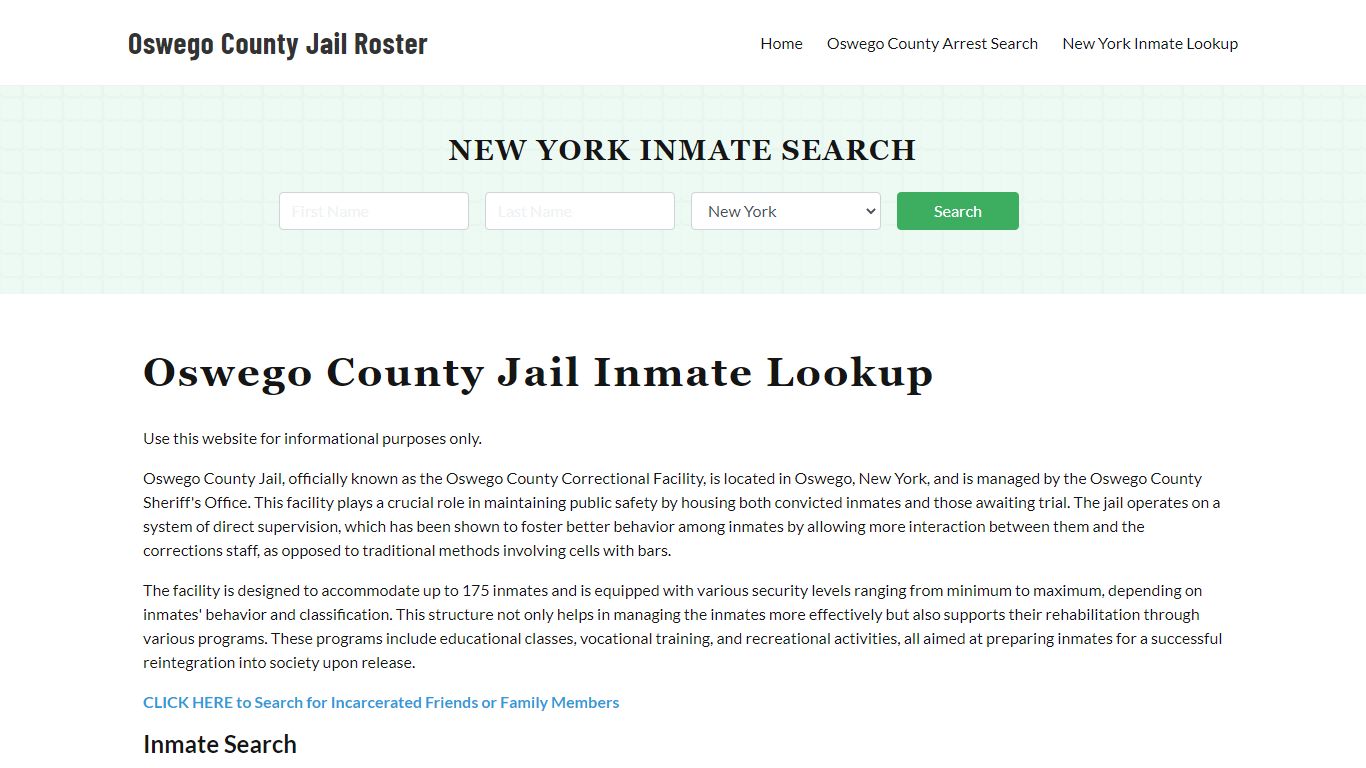 Oswego County Jail Roster Lookup, NY, Inmate Search