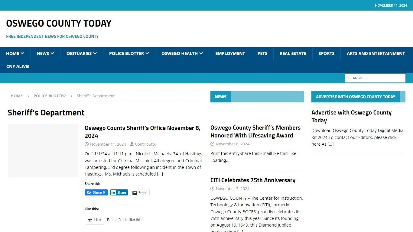 Sheriff’s Department - Oswego County Today