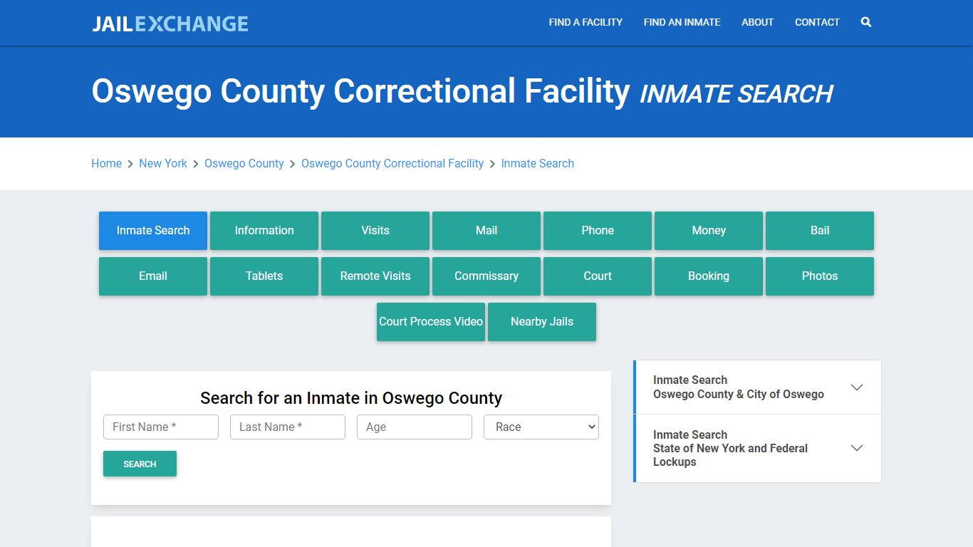 Oswego County Correctional Facility Inmate Search - Jail Exchange